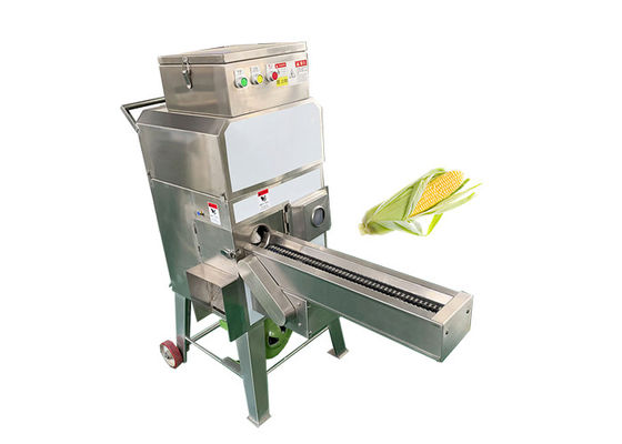 SS304 स्वचालित खाद्य प्रसंस्करण मशीनें मकई त्वचा पीलर और थ्रेशर मशीन